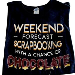 Port & Company Fan Favorite Weekend Forecast Scrapbook Black T-shirt women’s XXL